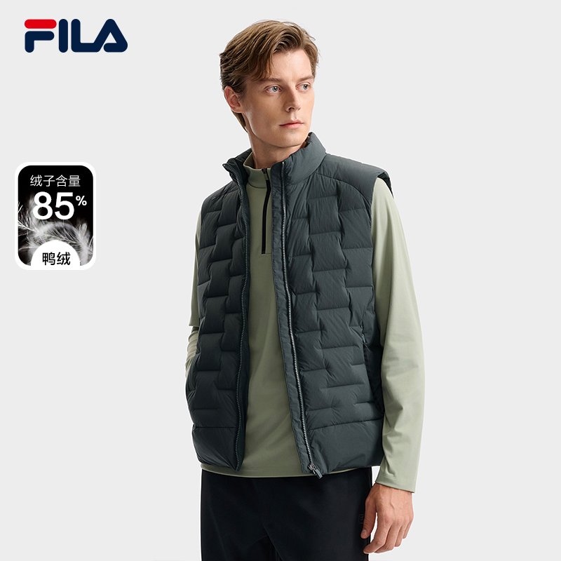 FILA斐乐官方羽绒服马甲男保暖