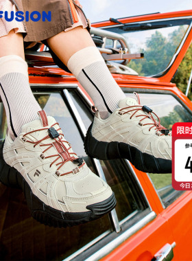 脊骨鞋2丨FILA FUSION斐乐女鞋登山鞋新款休闲鞋新年红色运动鞋子