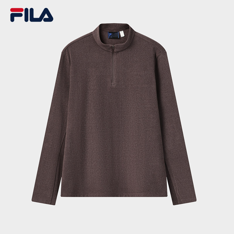 FILA 斐乐官方男子针织长袖上衣2026春新款休闲简约半拉链抓绒长T,运动服/休闲服装,运动T恤,淘宝优惠券,粉丝福利购,淘宝优惠卷
