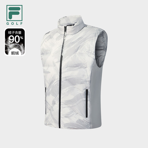 鹅绒FILA斐乐官方男羽绒马甲上衣