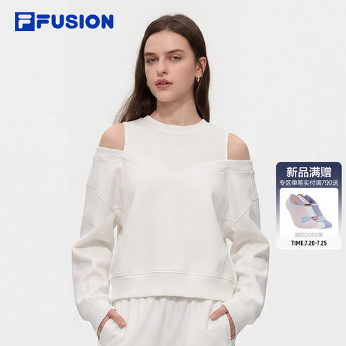 FILA FUSION斐乐潮牌女子套头卫衣2026秋新款休闲宽松假两件上衣