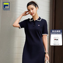 FILA 简约基础显瘦运动POLO裙 斐乐官方女子编织连衣裙2026夏新款