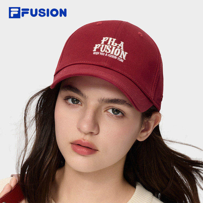 FILA FUSION斐乐帽子情侣款棒球帽2026新款红色休闲运动帽遮阳帽,运动包/户外包/配件,运动帽,淘宝优惠券,粉丝福利购,淘宝优惠卷