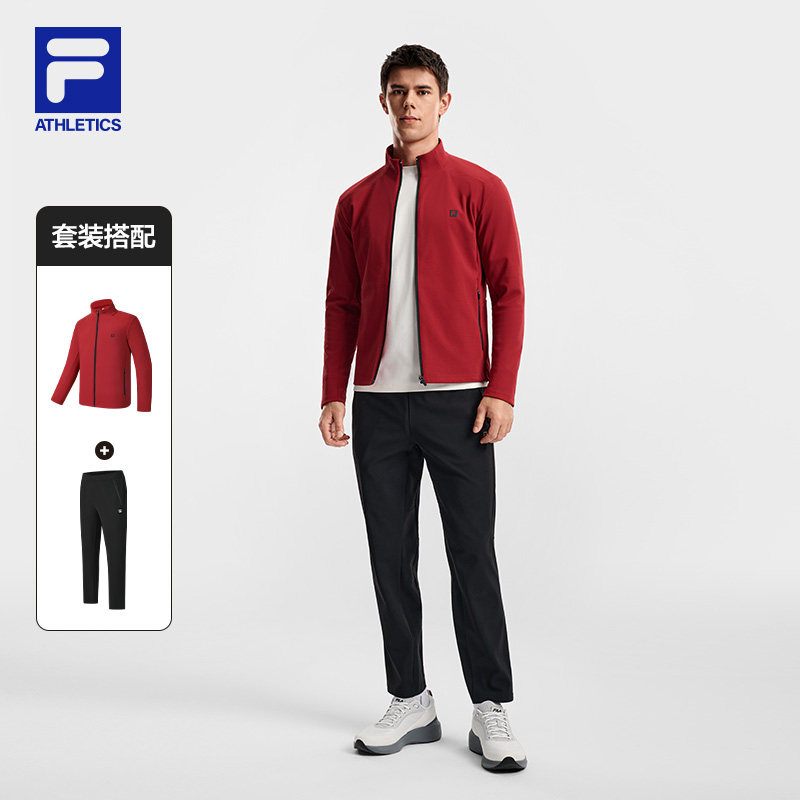 FILA斐乐官方长袖运动套装男春季新款休闲外套裤子跑步健身训练服