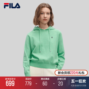 2024春新款 简约休闲舒适连帽上衣 时尚 Emerald斐乐女子编织衫 FILA