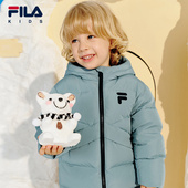 KIDS斐乐童装 儿童羽绒服冬季 款 FILA 男女童中长款 保暖连帽外套潮