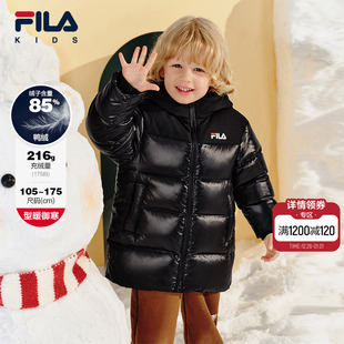 男女童中长款 FILA 款 儿童羽绒服冬季 保暖连帽外套 KIDS斐乐童装