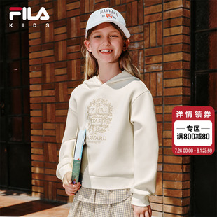 女大童休闲宽松连帽上衣 FILA KIDS斐乐童装 儿童卫衣2025秋季 新款