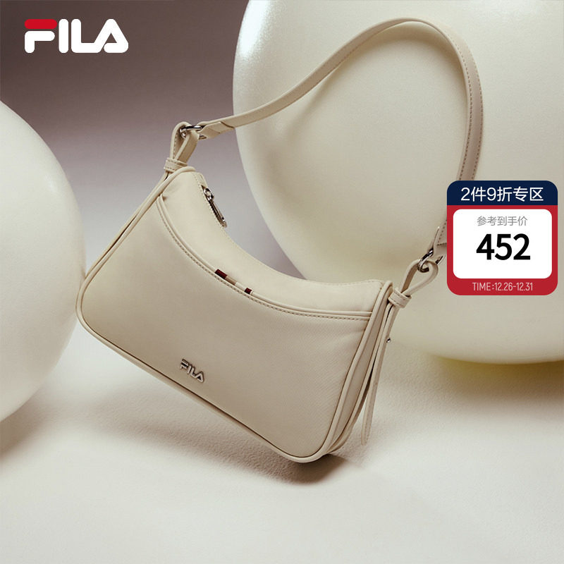月牙包|FILA 斐乐官方女包挎包黑色时尚拉链休闲单肩包斜挎腋下