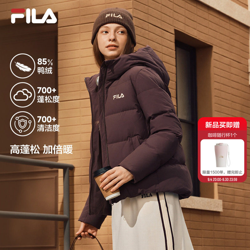 FILA斐乐女士休闲高蓬700+羽绒服