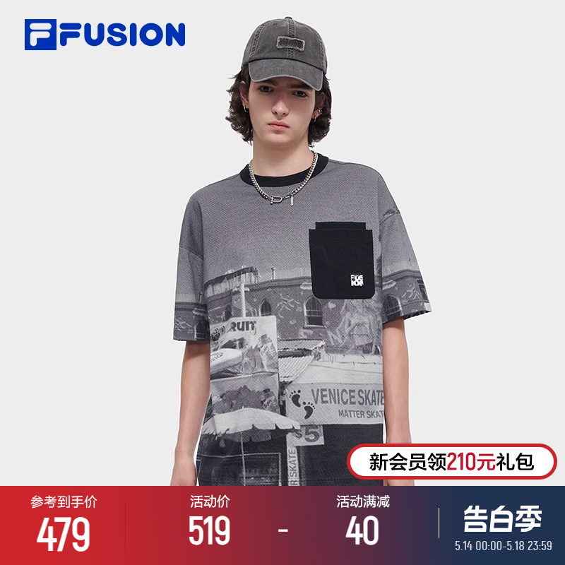 FILAFUSION斐乐男子短袖T