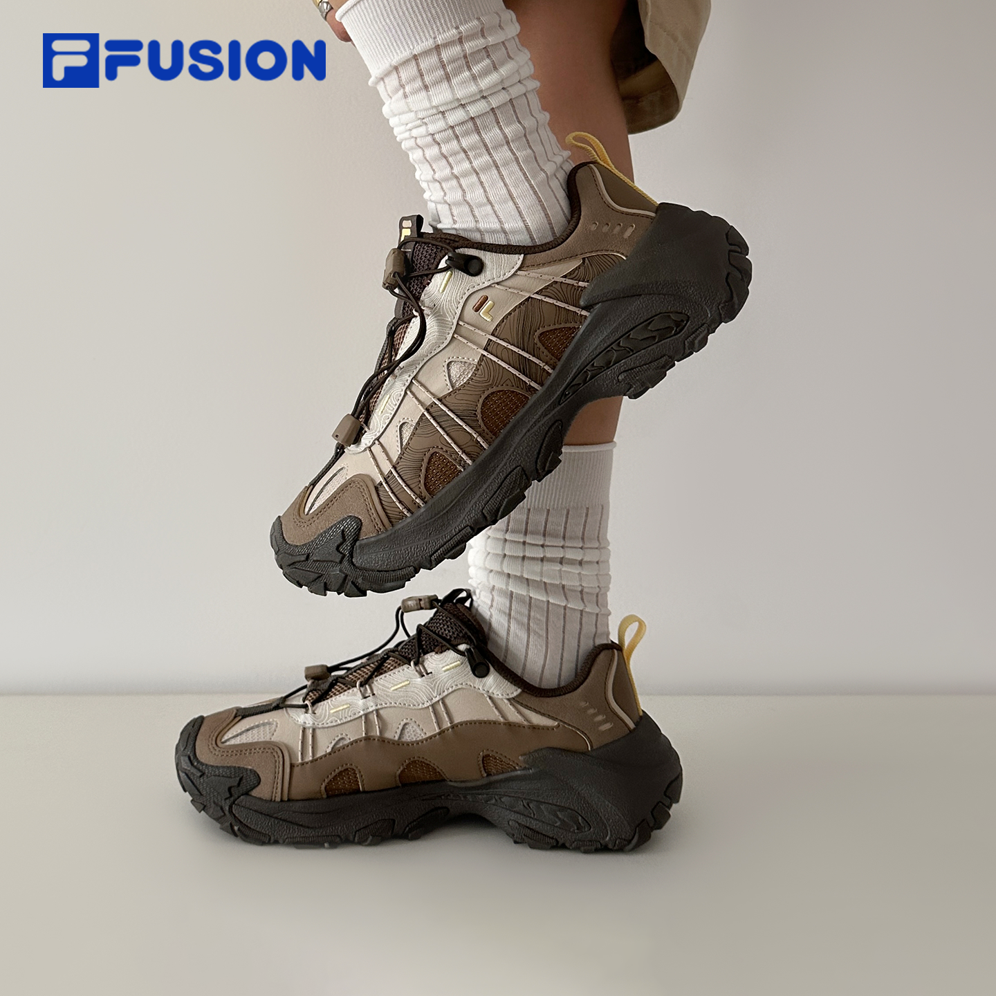 山脉鞋2丨FILA FUSION斐乐新年红色女鞋户外徒步登山鞋男鞋运动鞋