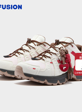 Como X丨情人节礼物 FILA FUSION斐乐休闲鞋女鞋新年款红色运动鞋