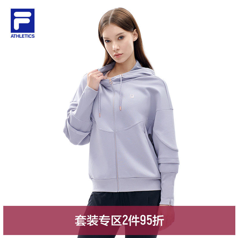 fila athletics 斐乐女子运动套装2022春季新款外套长裤训练组合