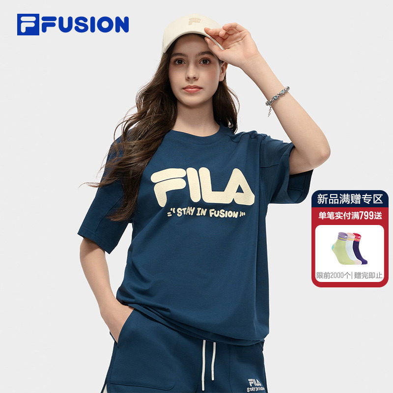 FILA FUSION | Mr Doodle斐乐潮牌情侣速干短袖2025秋新款凉感T恤