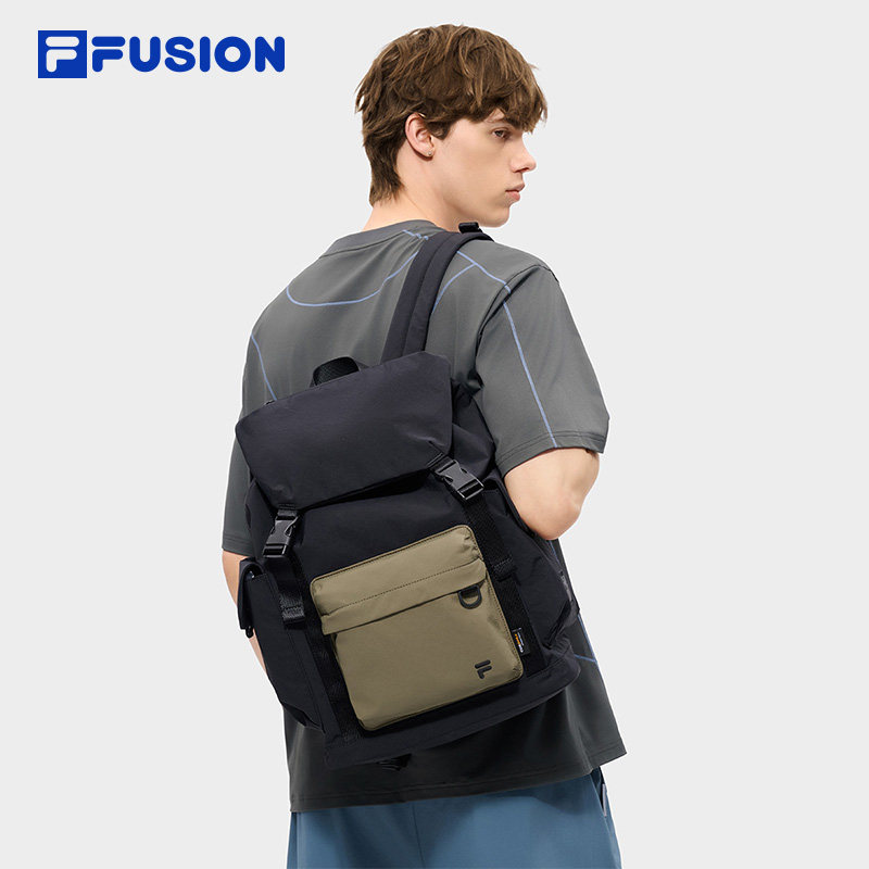 FILA FUSION斐乐包包情侣款背包2026夏季新款复古拼色