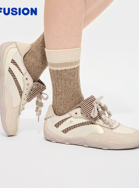 FILA FUSION斐乐潮牌FLORA女鞋休闲鞋2025新款薄底鞋德训鞋拳击鞋