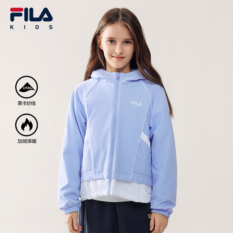 FILA KIDS斐乐童装女大童外套2026春季新款儿童加绒梭织运动上衣,童装/婴儿装/亲子装,普通外套,淘宝优惠券,粉丝福利购,淘宝优惠卷