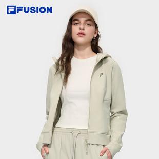 休闲修身 潮牌针织连帽外套女时尚 上衣 FUSION斐乐官方女装 FILA