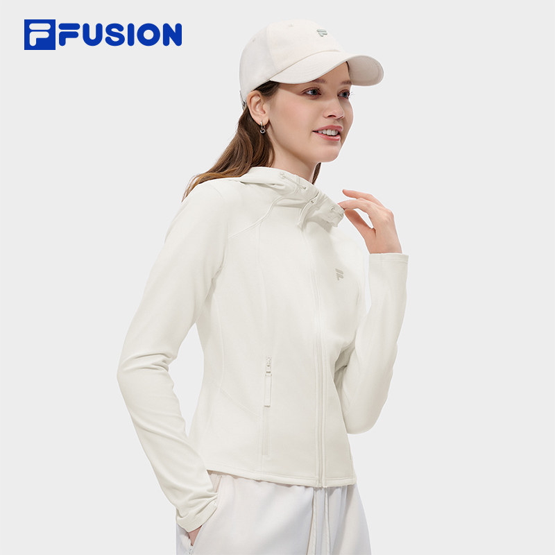 FILA FUSION斐乐潮牌针织连帽外套女2026夏新款简约显