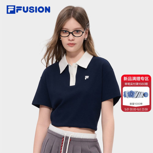 FILAFUSION斐乐针织短袖POLO衫