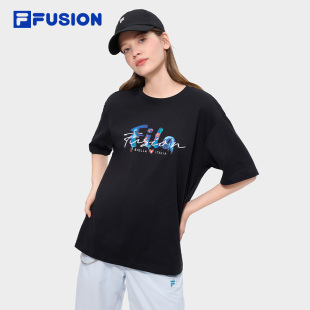 夏新款 FILA 衫 针织短袖 凉感宽松男女T恤 FUSION斐乐潮牌情侣款