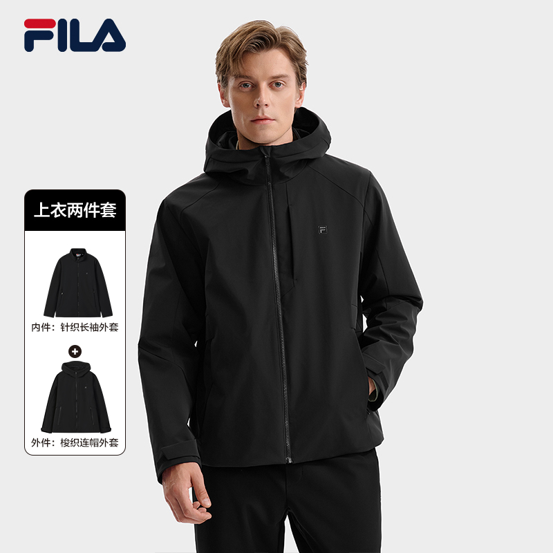 FILA 斐乐官方男士上衣两件套2025冬季新款时尚休闲简约保暖外套