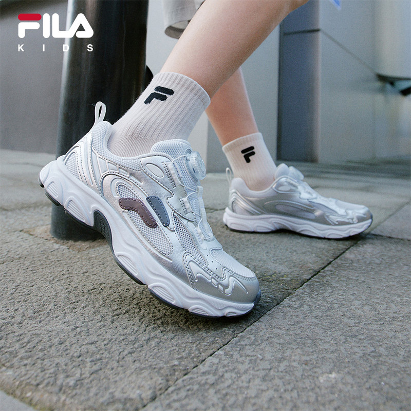 松果|FILA KIDS斐乐童鞋儿童跑鞋夏季男女大童旋钮网面透气
