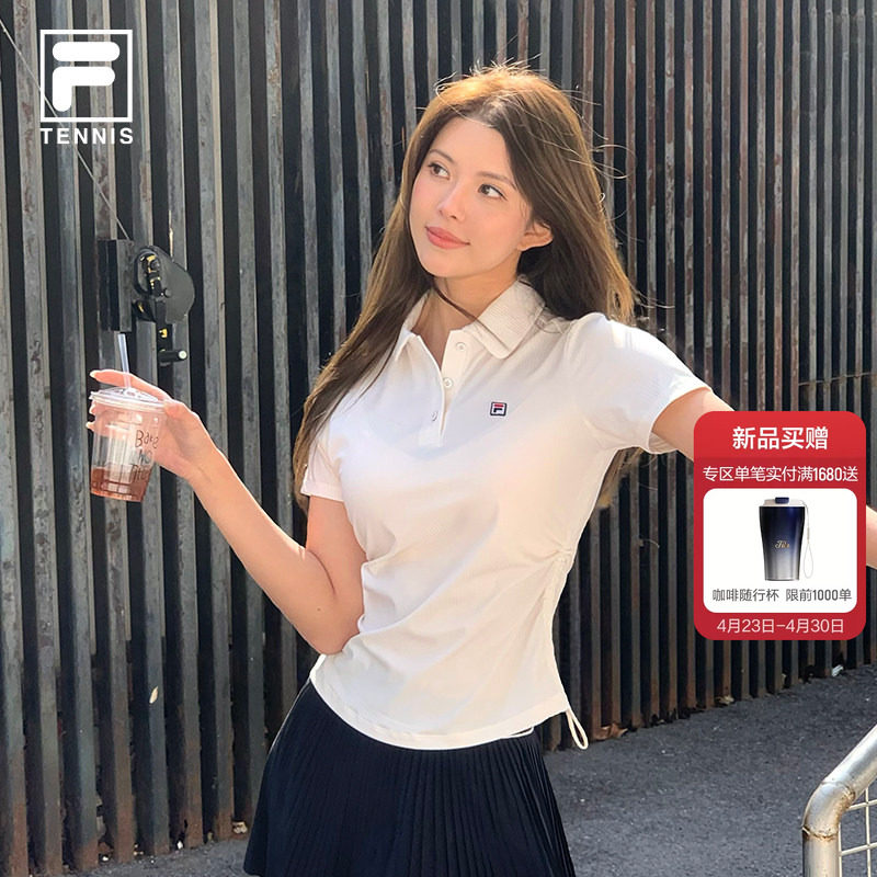 防晒|FILA斐乐女子针织菁英短袖POLO衫2026夏季新款网球运动T上衣