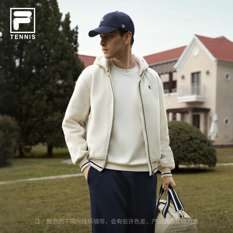 FILA斐乐官方男士棉服2026春新款网球运动宽松呢子外套连帽夹克,运动服/休闲服装,运动棉衣,淘宝优惠券,粉丝福利购,淘宝优惠卷