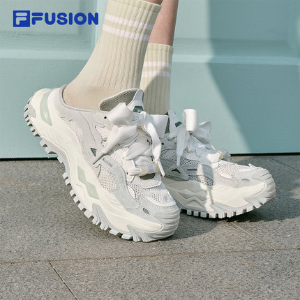 FILA FUSION斐乐潮牌女鞋硬糖穆勒厚底老爹鞋2024夏季新款休闲鞋