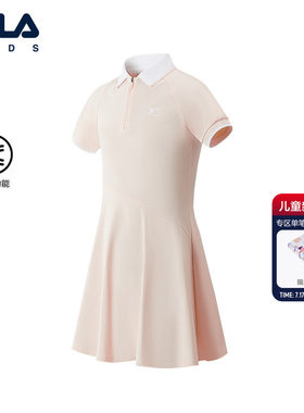 FILA KIDS斐乐童装女大童连衣裙2026秋季新款儿童高尔夫运动裙