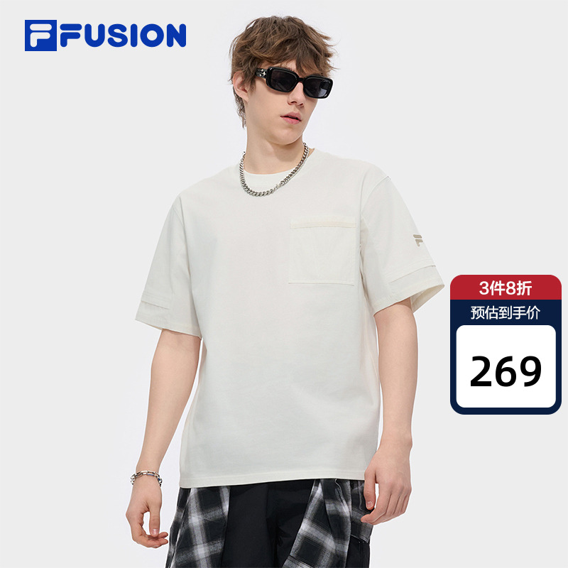 FILAFUSION斐乐男士针织短袖衫