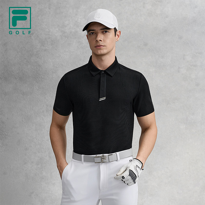 FILA 斐乐官方男子编织衫2026春季新款高尔夫运动短袖POL