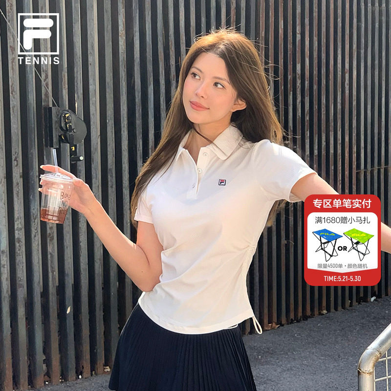 防晒|FILA斐乐女子针织菁英短袖POLO衫2026夏季新款网球