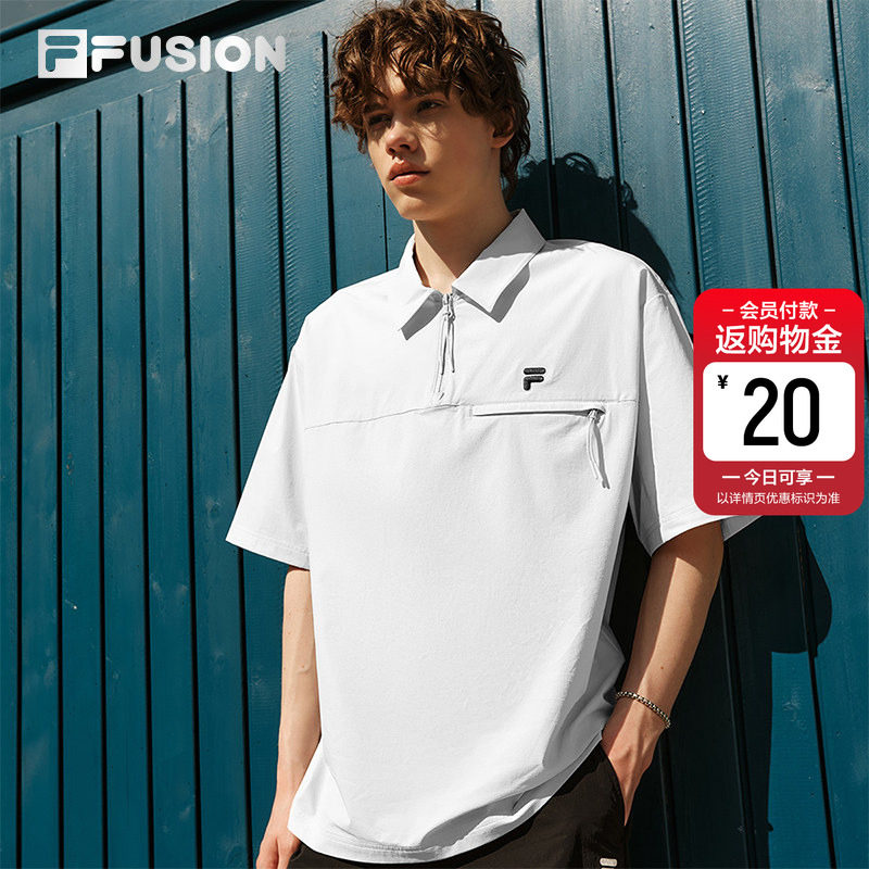 梭织POLO衫|FILA FUSION斐乐潮牌男子短袖2026夏