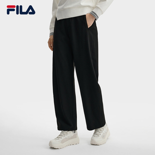 简约宽松休闲直筒裤 FILA 时尚 2025冬新款 Emerald斐乐女士梭织长裤