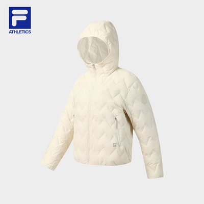 FILA 斐乐官方女士羽绒服2025冬季新款健身运动基础连帽保暖外套