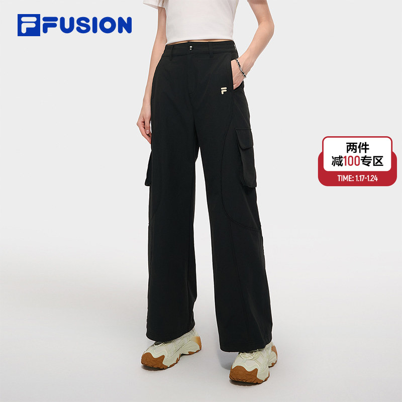 赵露思同款FILA FUSION斐乐潮牌梭织长裤女2025秋新款工装休闲裤,运动服/休闲服装,运动长裤,淘宝优惠券,粉丝福利购,淘宝优惠卷