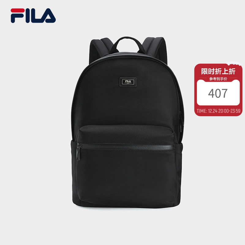 背包|FILA 斐乐官方男背包时尚休闲大容量双肩包电脑包黑色百搭