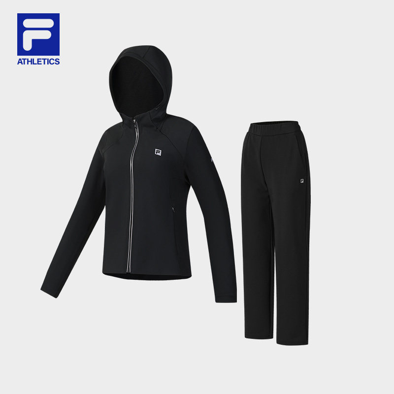 FILA斐乐官方长袖运动套装女春季新款休闲外套裤子跑步健身训练服