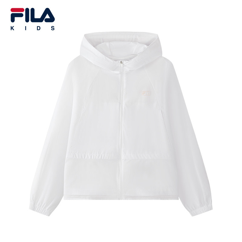FILA KIDS斐乐童装女大童外套2026秋新款儿童高尔夫运动连帽上衣