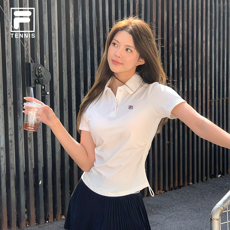 防晒|FILA斐乐女子针织菁英短袖POLO衫2026夏季新款网球