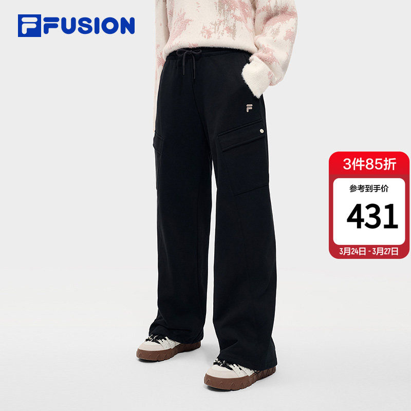 FILA FUSION斐乐潮牌针织长裤女2026春季新款时尚宽松