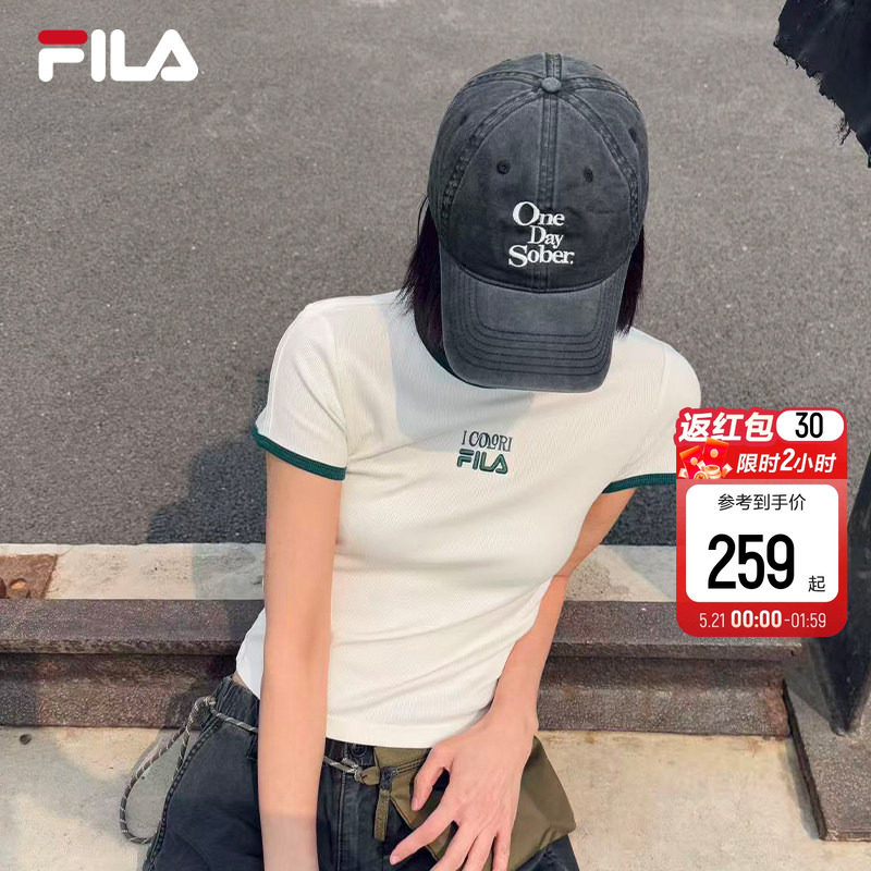 FILA多彩特调T斐乐情侣短袖T恤2026夏季新款修身上衣女休闲
