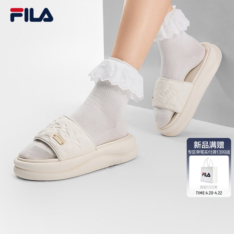 海豚拖鞋|FILA斐乐运动拖鞋女鞋2026夏新款休闲女士厚底沙滩鞋子