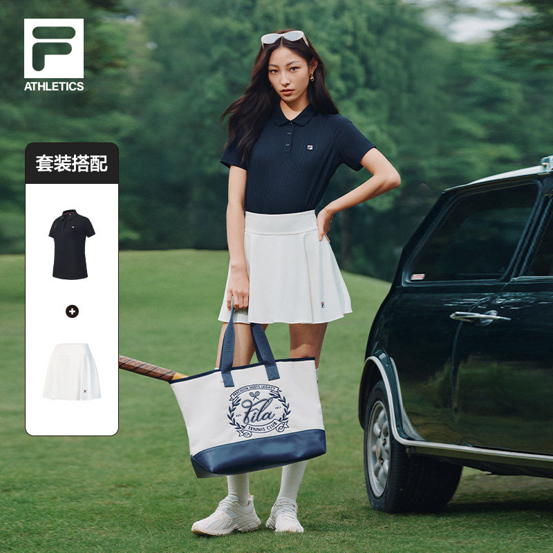 FILA斐乐官方短袖运动套装夏季新款网球运动T恤短裙带底裤防走光