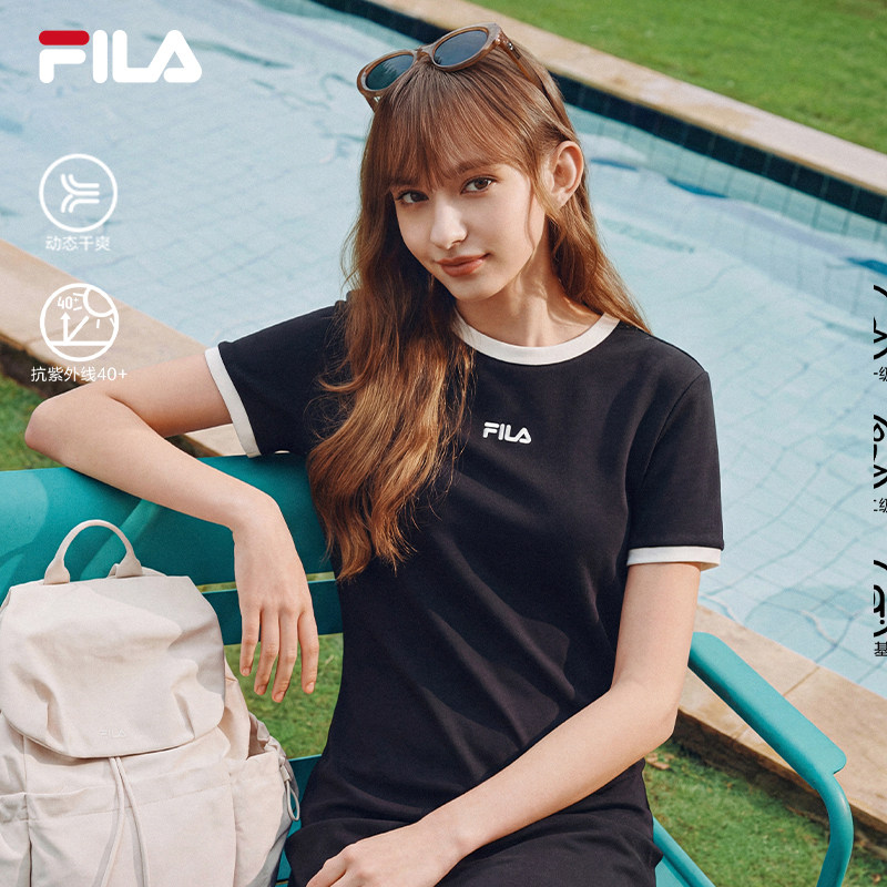 FILA 斐乐官方女子连衣裙2026夏季新款时尚休闲防晒运动修身