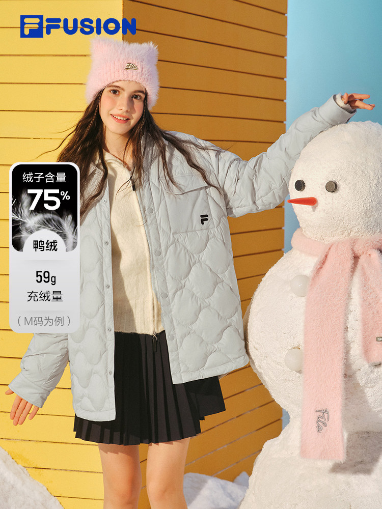 FILA FUSION, бренд FILA Tide, легкий пуховик для пары, новинка зимы 2025, повседневная стеганая куртка Изображение 1
