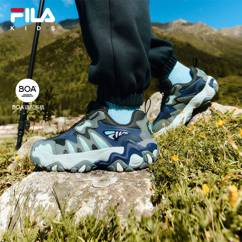 FILA KIDS斐乐童鞋儿童虎爪户外鞋2025冬新款男女大童旋钮运动鞋